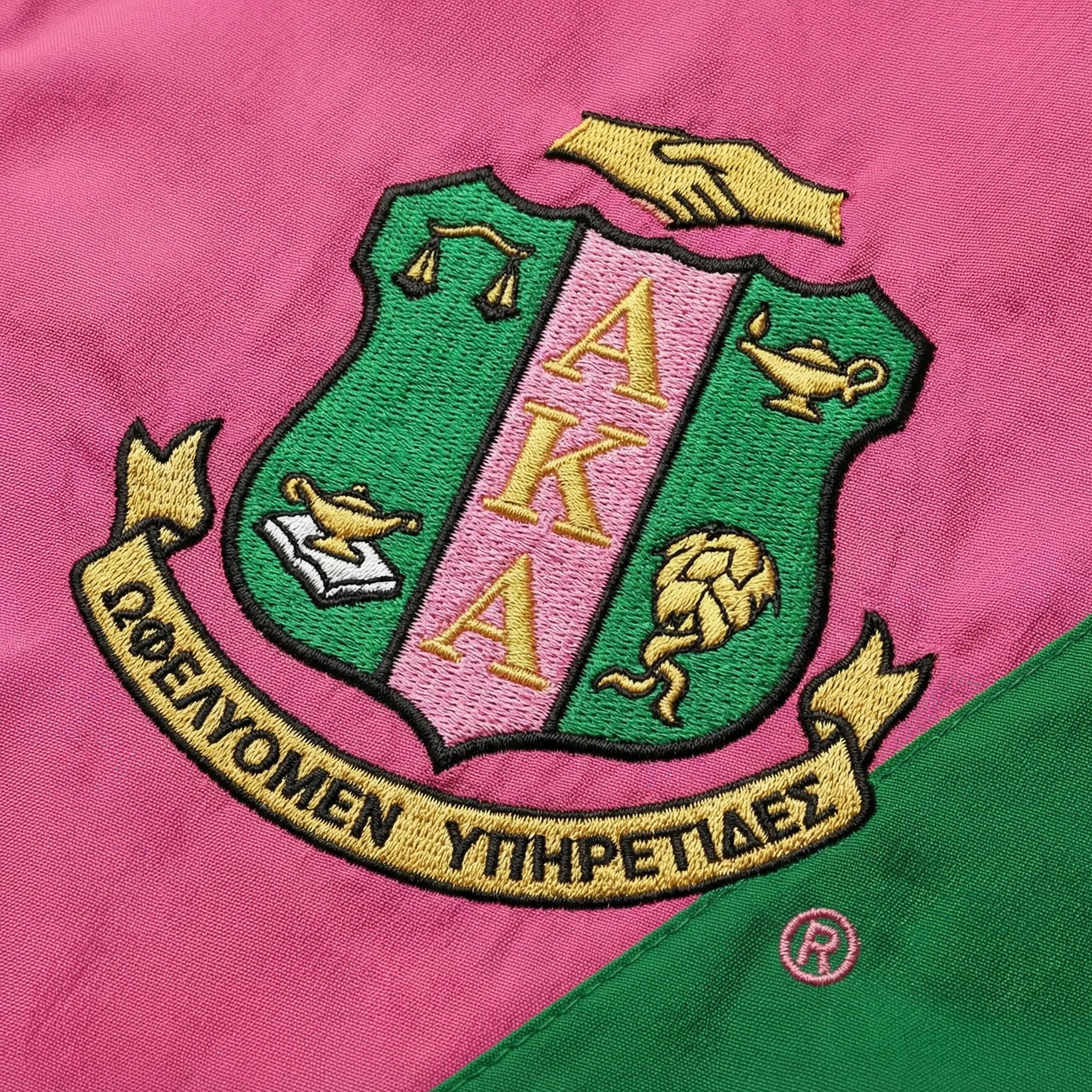 Alpha Kappa Alpha Color Block Windbreaker Jacket – Embroidered Crest & Oversized Greek Letters Great Greek Apparel