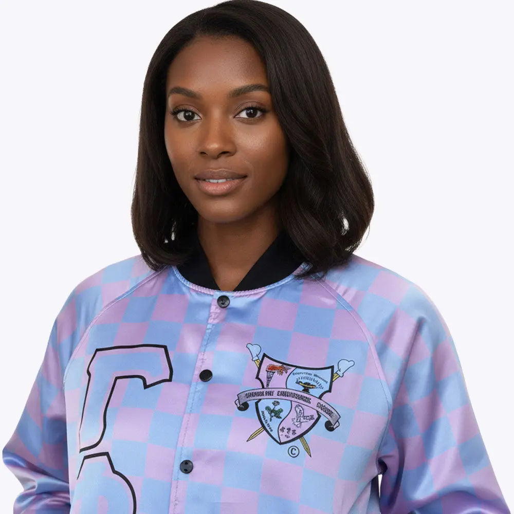 GAMMA PHI DELTA SQUARE COLOR JACKET FOR WOMEN.