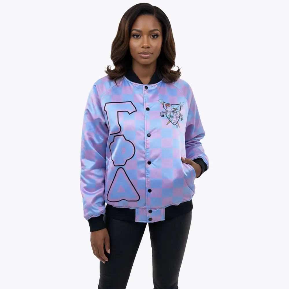 GAMMA PHI DELTA SQUARE COLOR JACKET FOR WOMEN.