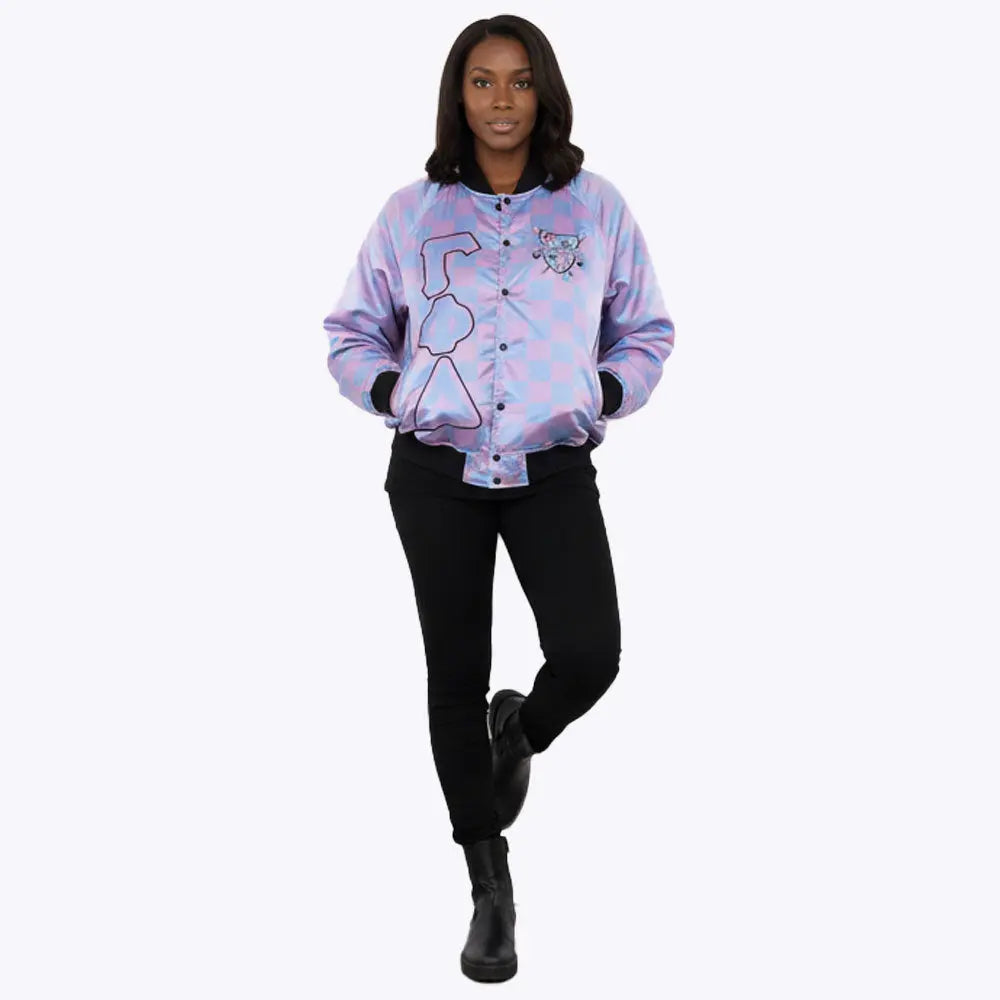 GAMMA PHI DELTA SQUARE COLOR JACKET FOR WOMEN.