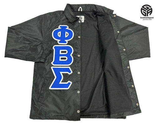 Phi Beta Sigma Waterproof Black Coach jacket