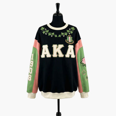 Alpha Kappa Alpha Pink Green Colorblock Sunburst 1908