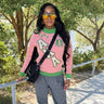 AKA Sorority Sweatshirt Alpha Kappa Alpha Pink & Green Ivy Pearl Mock-Neck 1908