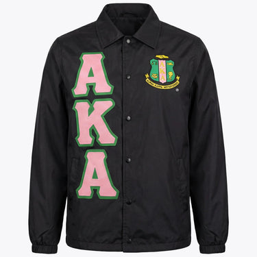 Alpha Kappa Alpha Coach Jacket - Embroidered Crest & Letters