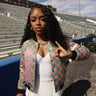 Alpha Kappa Alpha Checkered Bomber Jacket – Printed AKA Letters & 1908 Back Design