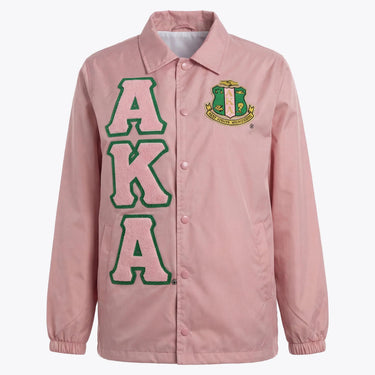 AKA Coach Jacket Pink with Embroidered Crest & Letters