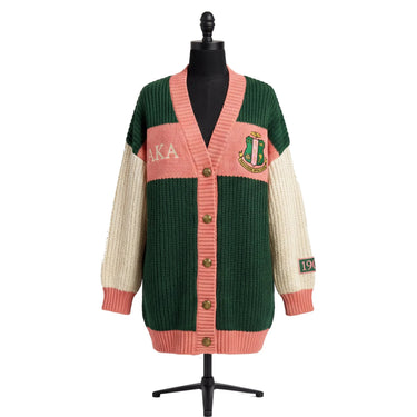 Alpha Kappa Alpha Color Block Knit Cardigan