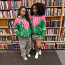 Alpha Kappa Alpha Color Block Windbreaker Jacket – Embroidered Crest & Oversized Greek Letters