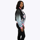 BLACK AND SKY GAMMA PHI DELTA RAINBOW BOMBER JACKET FOR WOMEN.