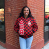 Delta Sigma Theta Checkered Varsity Jacket, Printed 1913 Bomber with Stitched Greek Letters