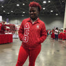 Delta Sigma Theta Coach Jacket - Stitched Greek Letter Red Windbreaker