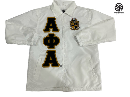 Alpha Phi Alpha Waterproof white Coach jacket
