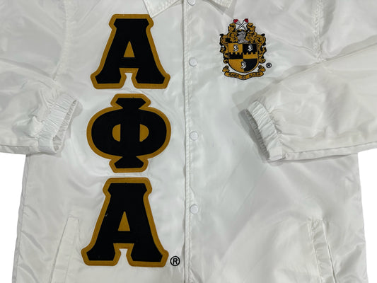 Alpha Phi Alpha Waterproof white Coach jacket