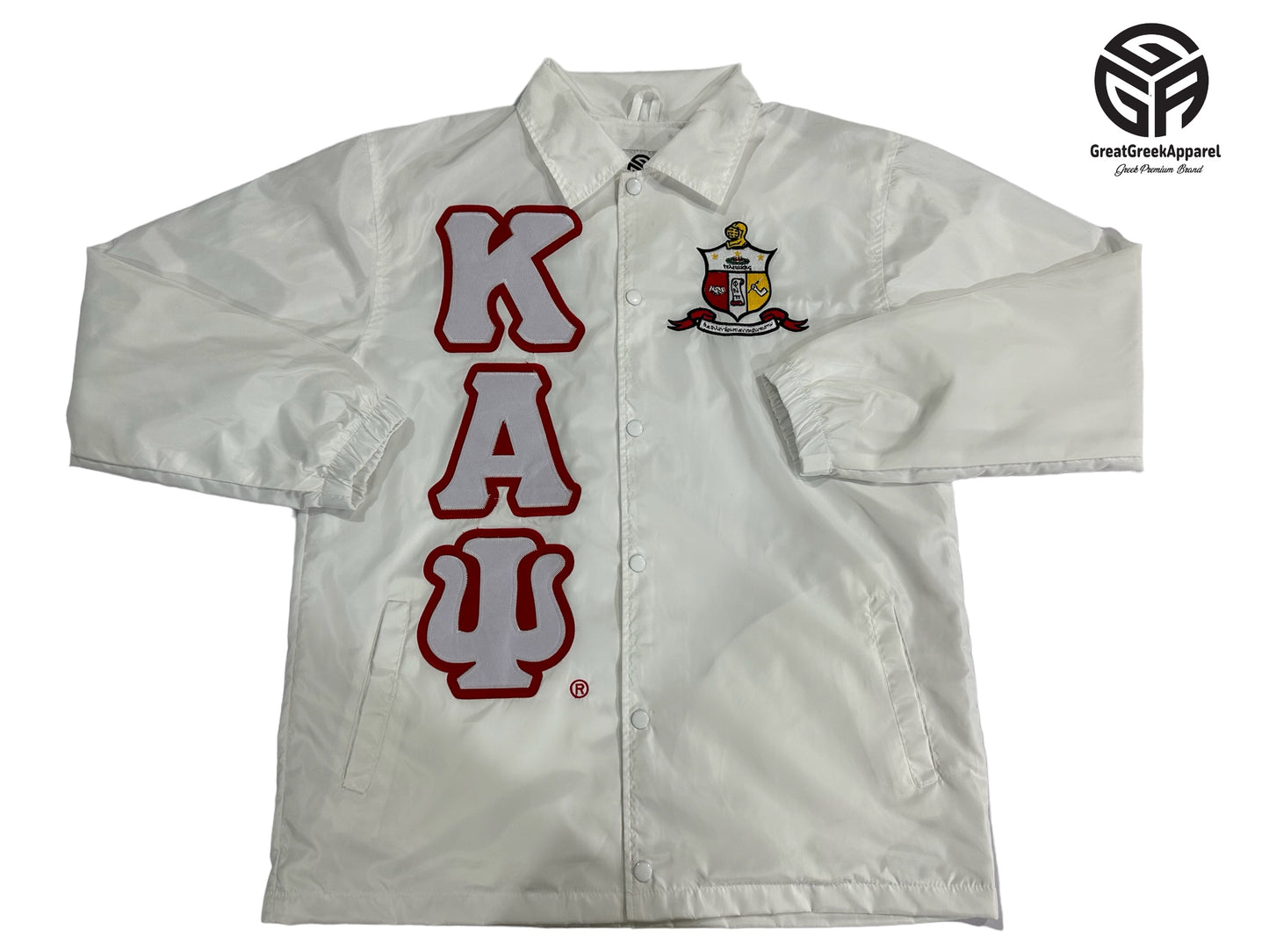 Kappa Alpha Psi Waterproof white Coach jacket