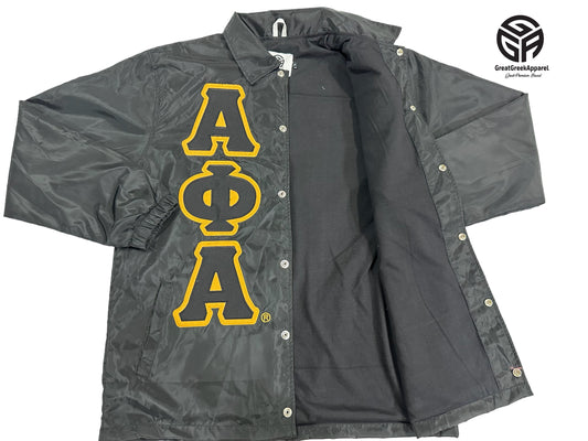 Alpha Phi Alpha Waterproof Black Coach jacket