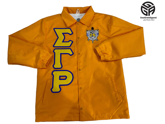 Sigma Gamma Rho Waterproof Gold Coach jacket