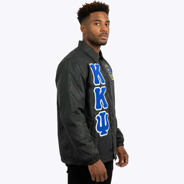 Kappa Kappa Psi Coach Jacket - Waterproof Black Jacket for Men, Durable and Stylish