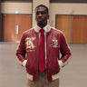 Kappa Alpha Psi Crimson Leather Bomber Jacket