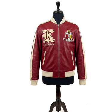 Kappa Alpha Psi Crimson Leather Bomber Jacket