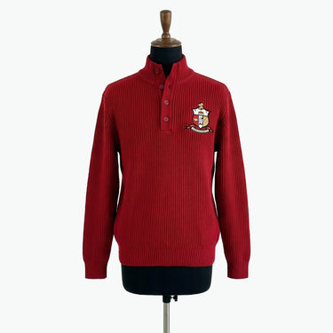 Kappa Alpha Psi Crimson Ribbed Quarter Button Sweater