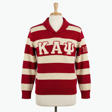 Kappa Alpha Psi Knit Sweater Striped Shawl Collar for Stylish Comfort on Any Occasion