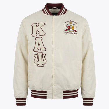 Kappa Alpha Psi Cream Bomber Jacket – 1911 Edition with Embroidered Crest