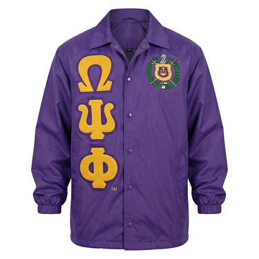 Omega Psi Phi Purple Nylon Coach Jacket - Zeta Phi Beta Coach Jacket Variation