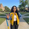 Sigma Gamma Rho Varsity Jacket – Wool Body & Blue Leather Sleeves