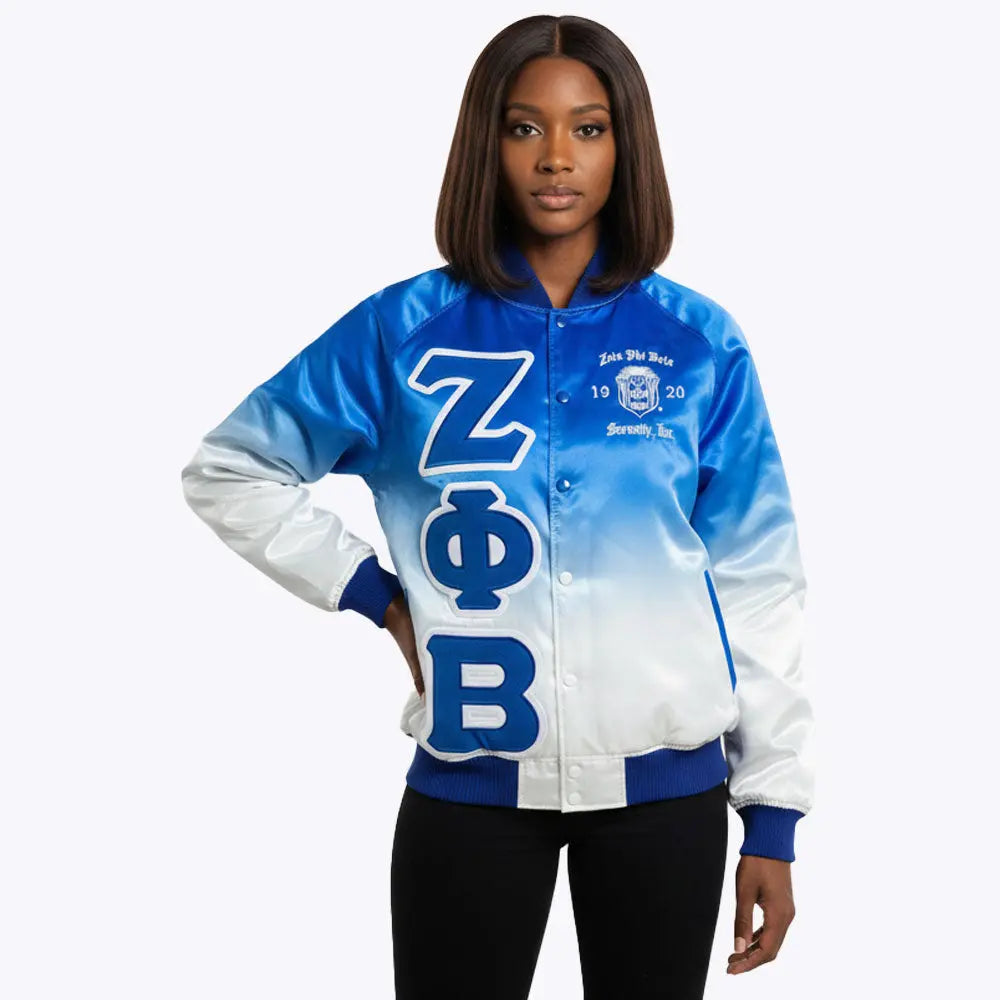 ZETA PHI BETA RAINBOW BOMBER JACKET FOR WOMEN Great Greek Apparel