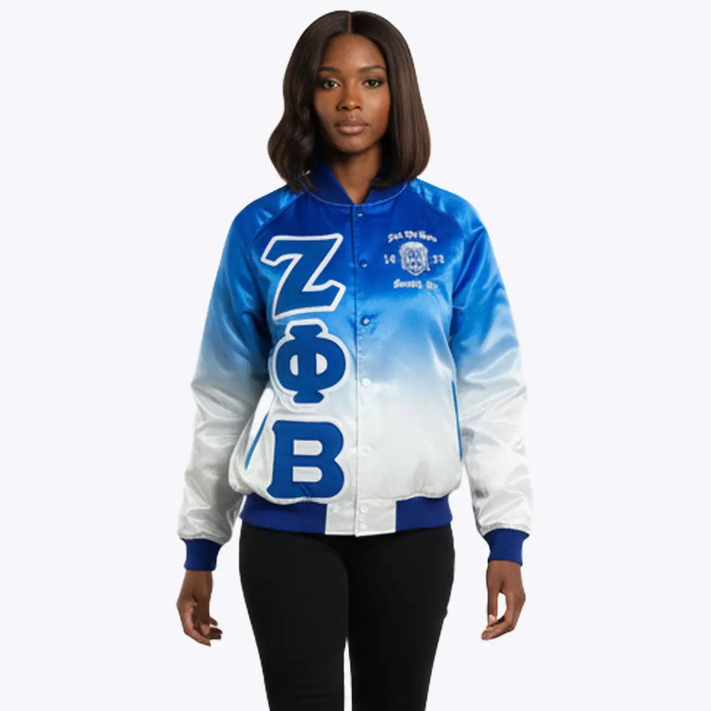 ZETA PHI BETA RAINBOW BOMBER JACKET FOR WOMEN Great Greek Apparel
