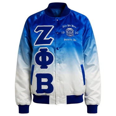 Zeta Phi Beta Ombre Satin Bomber Jacket