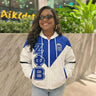Zeta Phi Beta Hooded Windbreaker Jacket, Stitched ZPB Greek Letter Colorblock Jacket